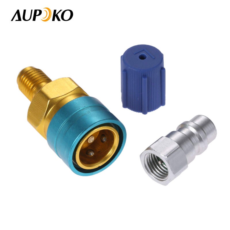 Aupoko R1234YF to R134A Low Side Quick Coupler, R1234YF Low Side Quick Coupler, R12 to R134A Hose Adapter Fitting Connector for Car Air-Conditioning AC Charging - Image 5